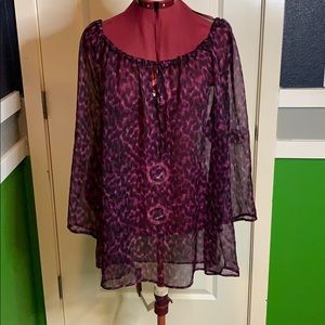 Purple Animal print see threw top
